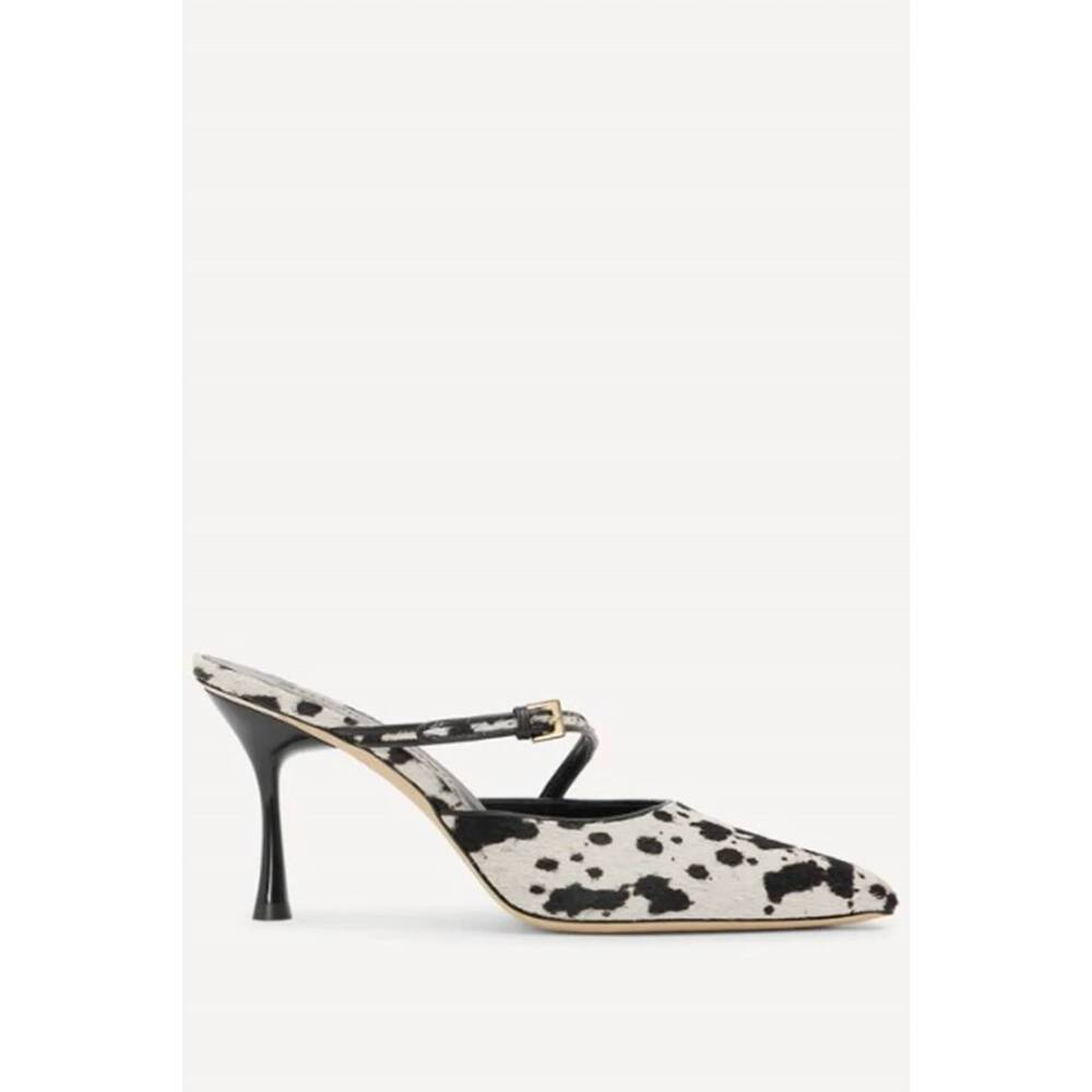 NEW STUDIO AMELIA women's alto 90 mule pointed toe shoe in dalmation